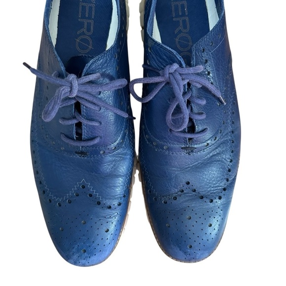 Cole Haan ZEROGRAND Wingtip Oxford Shoes in Blue Leather Sz 13 main image 3